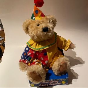 Dan Dee Teddy Bear Tickle Tickle Wiggle Wiggle Happy Birthday Clown Costume Toy